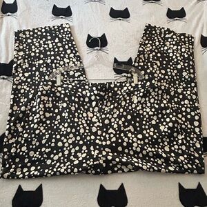 Eloquii Black and White Dot Wide Leg Silky Pant Size 18